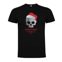 T-shirt Christmas Rebel Skull Silver