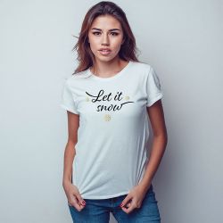 Christmas T-Shirt Let It Snow White