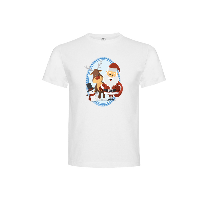 Children s Christmas T-Shirt  Santa Snowman Reindeer