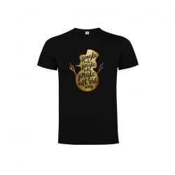 Children s Christmas T-Shirt Snowman Gold